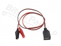 USB Cable USB female to alligator clips red/black